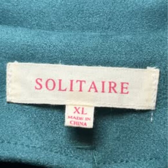 Solitaire Teal trench coat.  Size XL - Picture 2 of 8